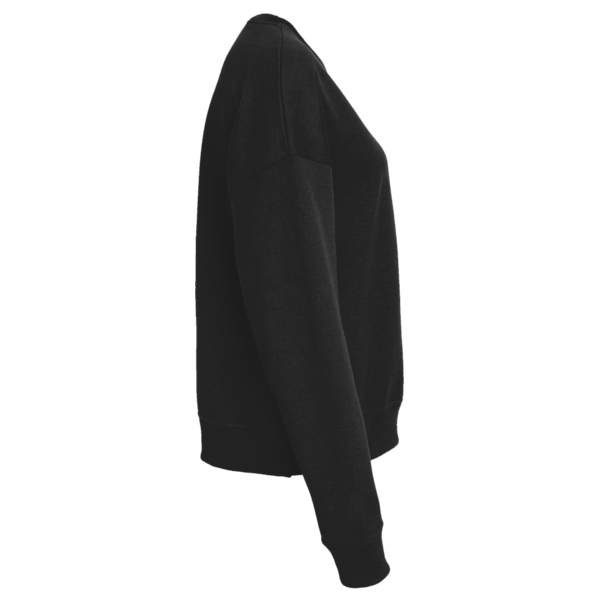 District Women's Perfect Weight ® Fleece Cropped Crew, Jet Black, Right Sleeve view