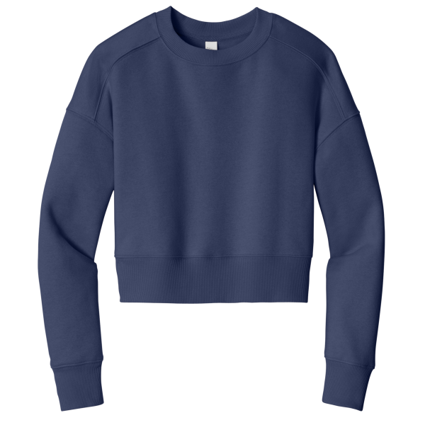 District Women's Perfect Weight ® Fleece Cropped Crew, Tanzanite, Front view
