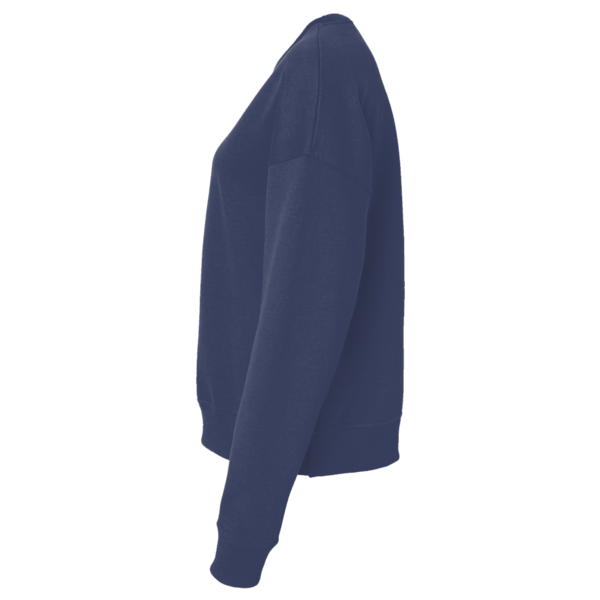 District Women's Perfect Weight ® Fleece Cropped Crew, Tanzanite, Left Sleeve view