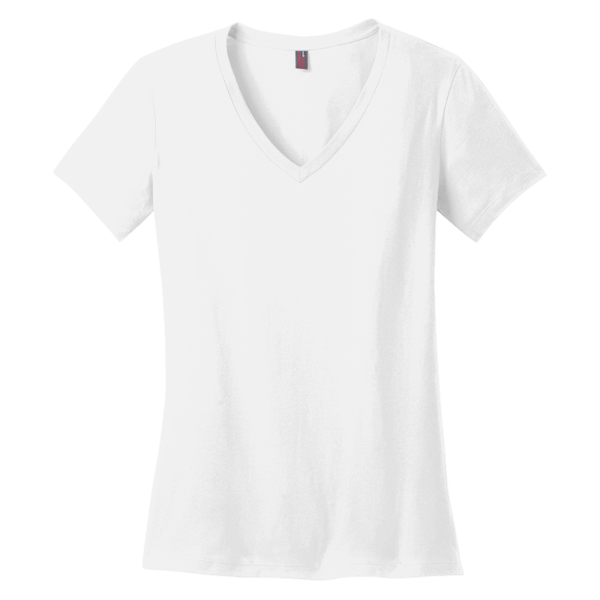 District Women's Perfect Weight ® V Neck Tee, Bright White, Front view