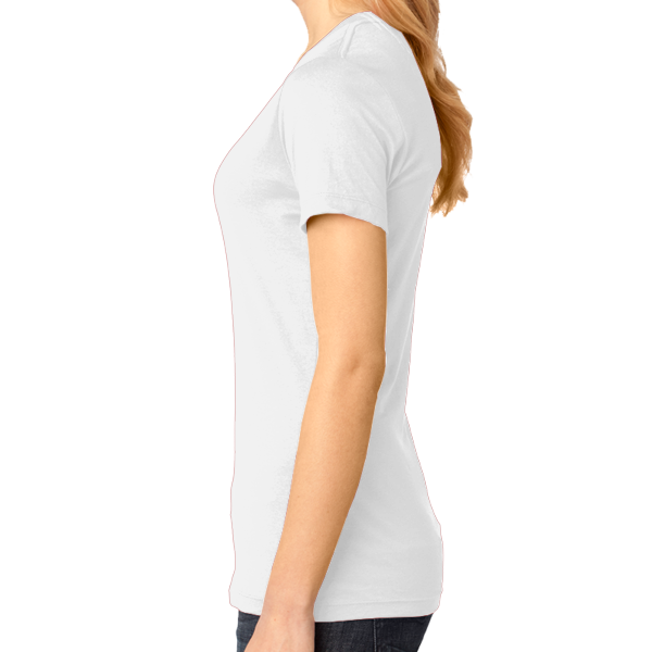 District Women's Perfect Weight ® V Neck Tee, Bright White, Left side view