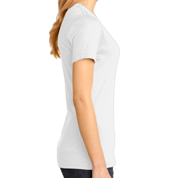 District Women's Perfect Weight ® V Neck Tee, Bright White, Right side view