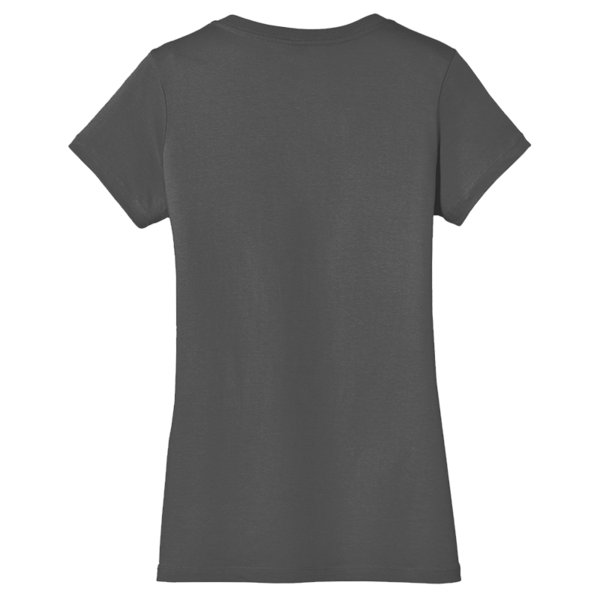 District Women's Perfect Weight ® V Neck Tee, Charcoal, Back view