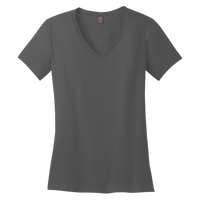 District Women's Perfect Weight ® V Neck Tee, Charcoal, Front view