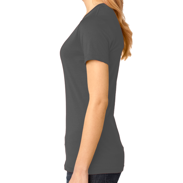 District Women's Perfect Weight ® V Neck Tee, Charcoal, Left side view