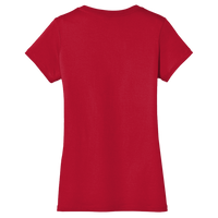 District Women's Perfect Weight ® V Neck Tee, Classic Red, Back view