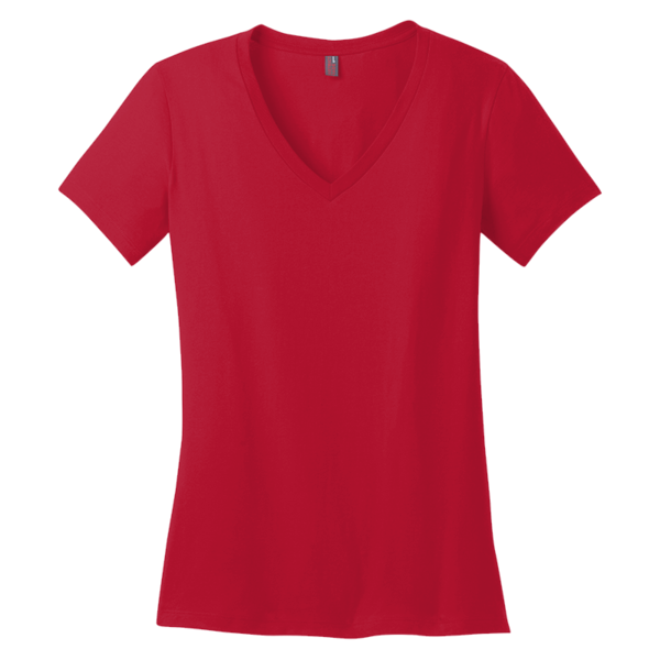 District Women's Perfect Weight ® V Neck Tee, Classic Red, Front view