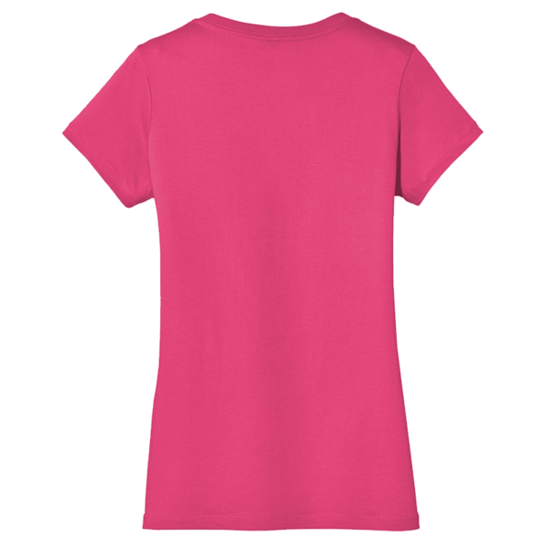 District Women's Perfect Weight ® V Neck Tee, Dark Fuchsia, Back view