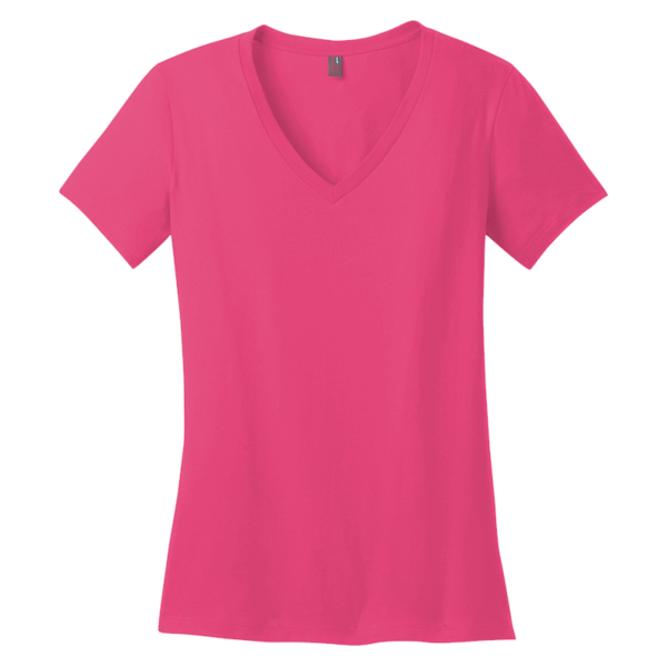 District Women's Perfect Weight ® V Neck Tee, Dark Fuchsia, Front view