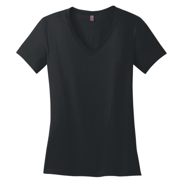 District Women's Perfect Weight ® V Neck Tee, Jet Black, Front view