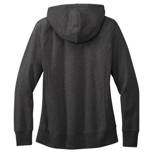 District Women's Re Fleece Hoodie, Charcoal Heather, Back view
