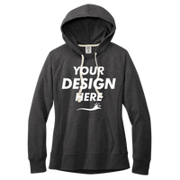 District Women's Re Fleece Hoodie, Charcoal Heather, Front view, Mockup