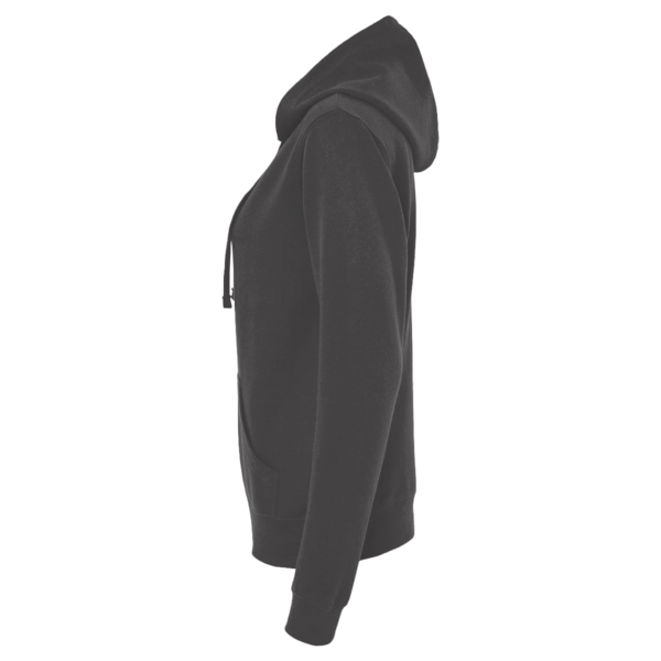 District Women's Re Fleece Hoodie, Charcoal Heather, Left Sleeve view
