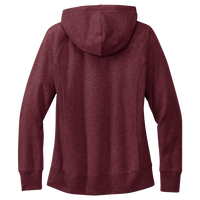 District Women's Re Fleece Hoodie, Maroon Heather, Back view