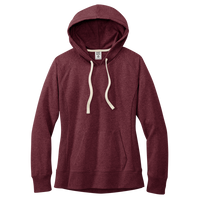 District Women's Re Fleece Hoodie, Maroon Heather, Front view