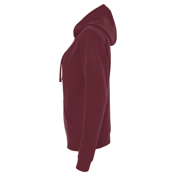 District Women's Re Fleece Hoodie, Maroon Heather, Left Sleeve view