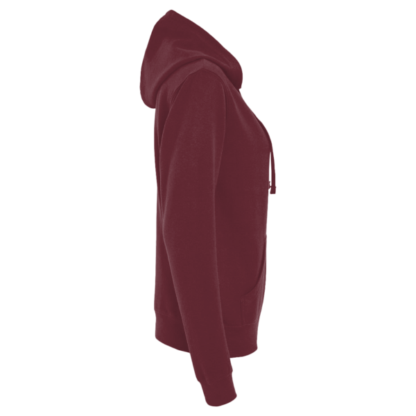 District Women's Re Fleece Hoodie, Maroon Heather, Right Sleeve view