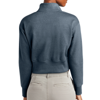 District Women's V.I.T. Fleece 1/2 Zip, Flint Blue Heather, Back view