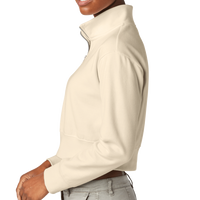 District Women's V.I.T. Fleece 1/2 Zip, Gardenia, Left Sleeve view
