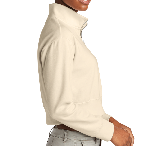 District Women's V.I.T. Fleece 1/2 Zip, Gardenia, Right Sleeve view