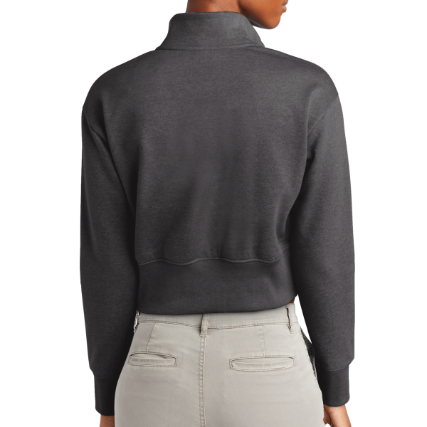 District Women's V.I.T. Fleece 1/2 Zip, Heathered Charcoal, Back view