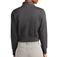 District Women's V.I.T. Fleece 1/2 Zip, Heathered Charcoal, Back view