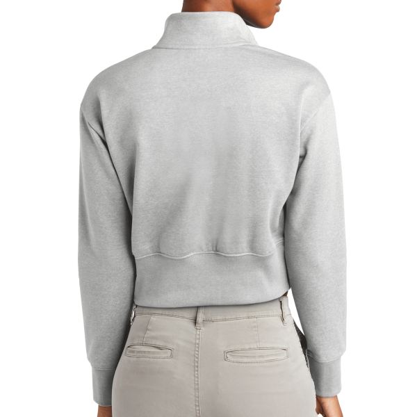 District Women's V.I.T. Fleece 1/2 Zip, Light Heather Grey, Back view