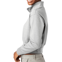 District Women's V.I.T. Fleece 1/2 Zip, Light Heather Grey, Left Sleeve view