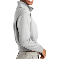District Women's V.I.T. Fleece 1/2 Zip, Light Heather Grey, Right Sleeve view