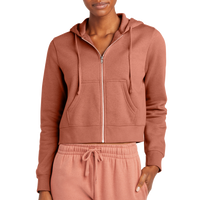 District Women's V.I.T. Fleece Full Zip Hoodie, Desert Rose, Front view