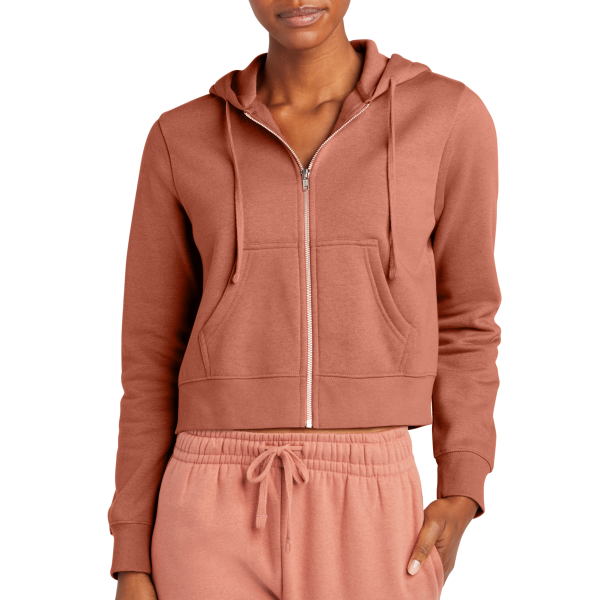 District Women's V.I.T. Fleece Full Zip Hoodie, Desert Rose, Front view