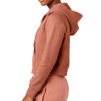 District Women's V.I.T. Fleece Full Zip Hoodie, Desert Rose, Left Sleeve view