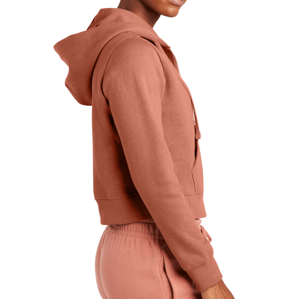 District Women's V.I.T. Fleece Full Zip Hoodie, Desert Rose, Right Sleeve view