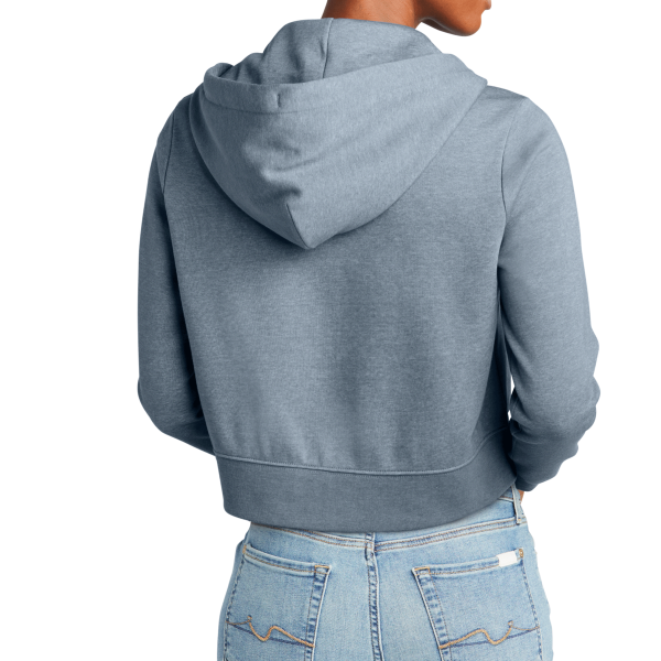 District Women's V.I.T. Fleece Full Zip Hoodie, Flint Blue Heather, Back view