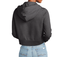District Women's V.I.T. Fleece Full Zip Hoodie, Heathered Charcoal, Back view