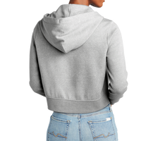 District Women's V.I.T. Fleece Full Zip Hoodie, Light Heather Grey, Back view