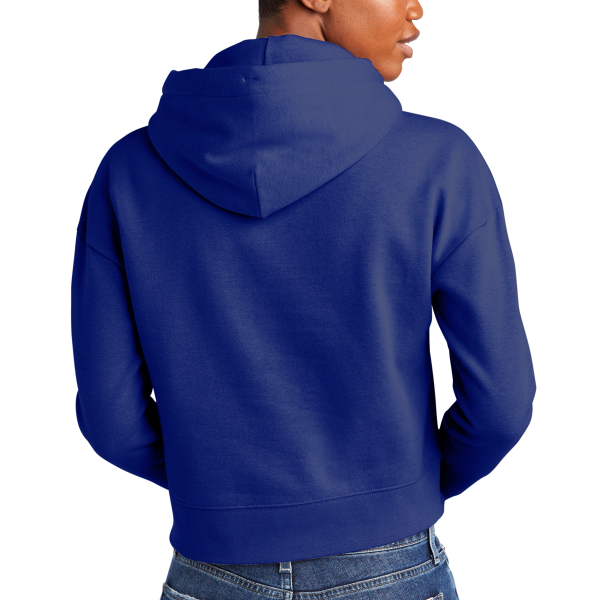 District Women's V.I.T. Fleece Hoodie, Deep Royal, Back view