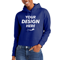 District Women's V.I.T. Fleece Hoodie, Deep Royal, Front view, Mockup