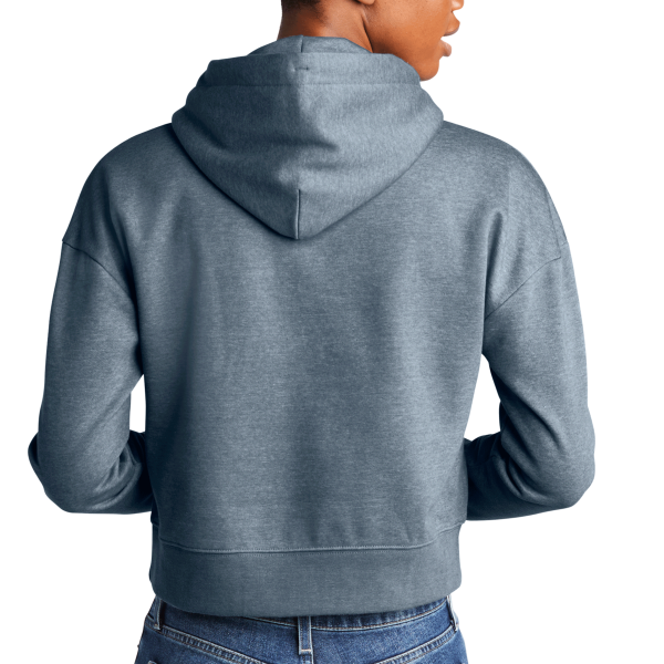 District Women's V.I.T. Fleece Hoodie, Flint Blue Heather, Back view