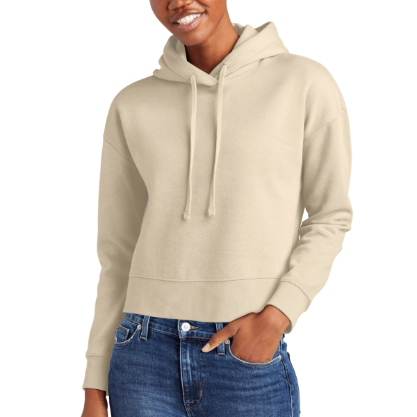 District Women's V.I.T. Fleece Hoodie, Gardenia, Front view