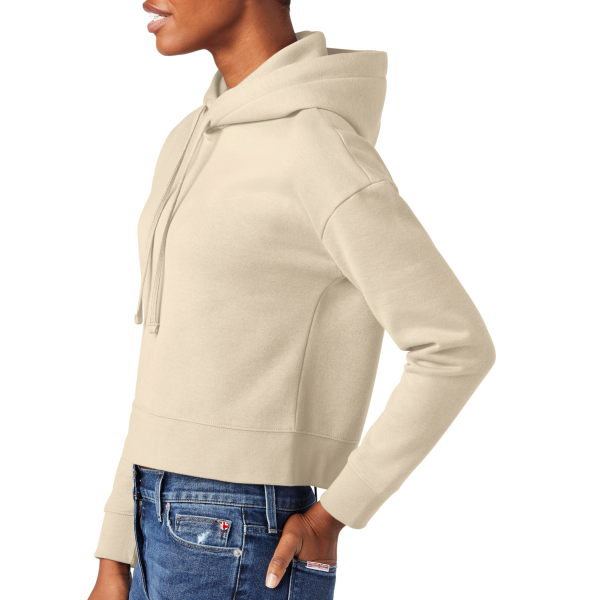 District Women's V.I.T. Fleece Hoodie, Gardenia, Left Sleeve view