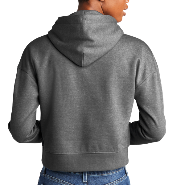 District Women's V.I.T. Fleece Hoodie, Heathered Charcoal, Back view