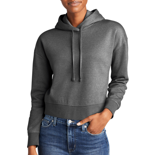 District Women's V.I.T. Fleece Hoodie, Heathered Charcoal, Front view