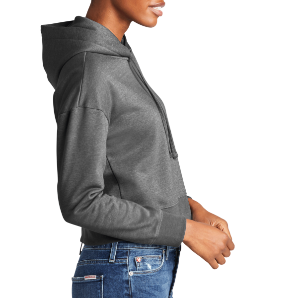 District Women's V.I.T. Fleece Hoodie, Heathered Charcoal, Right Sleeve view