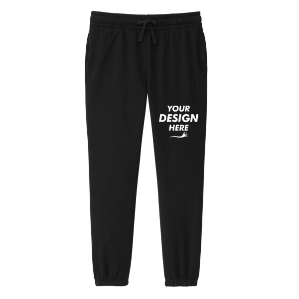 District Women's V.I.T. Fleece Sweatpant, Black, Front view, Mockup