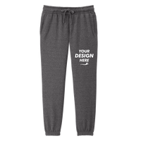 District Women's V.I.T. Fleece Sweatpant, Heathered Charcoal, Front view, Mockup