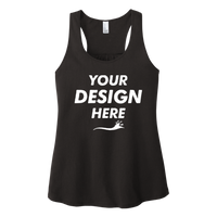 District Women's V.I.T. Racerback Tank, Black, Front view, Mockup
