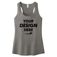 District Women's V.I.T. Racerback Tank, Grey Frost, Front view, Mockup