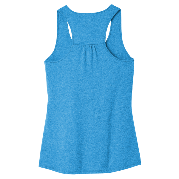 District Women's V.I.T. Racerback Tank, Heathered Bright Turquoise, Back view