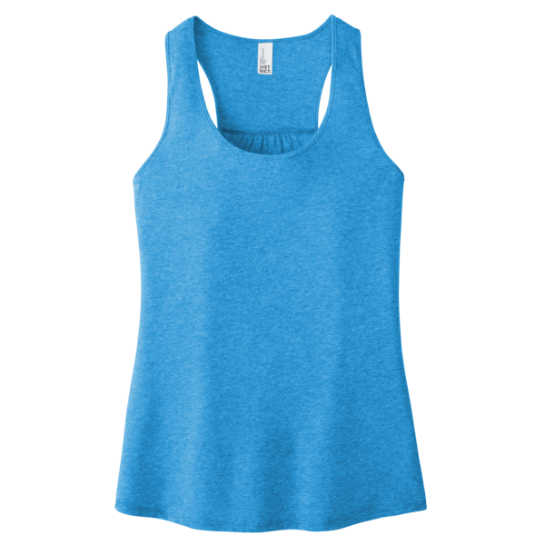 District Women's V.I.T. Racerback Tank, Heathered Bright Turquoise, Front view
